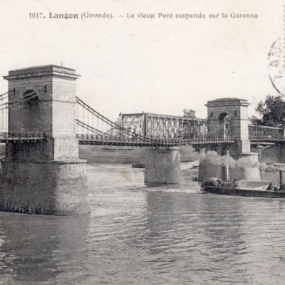 langon le vieux pont suspendu sur la garonne
