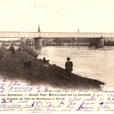 langon pr  s bordeaux grand pont m  tallique de la garonne ou chemin de fer de Bordeaux    cette  1157 
