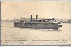bordeaux bateau a vapeur gironde et garonne portant les passagers au paquebot